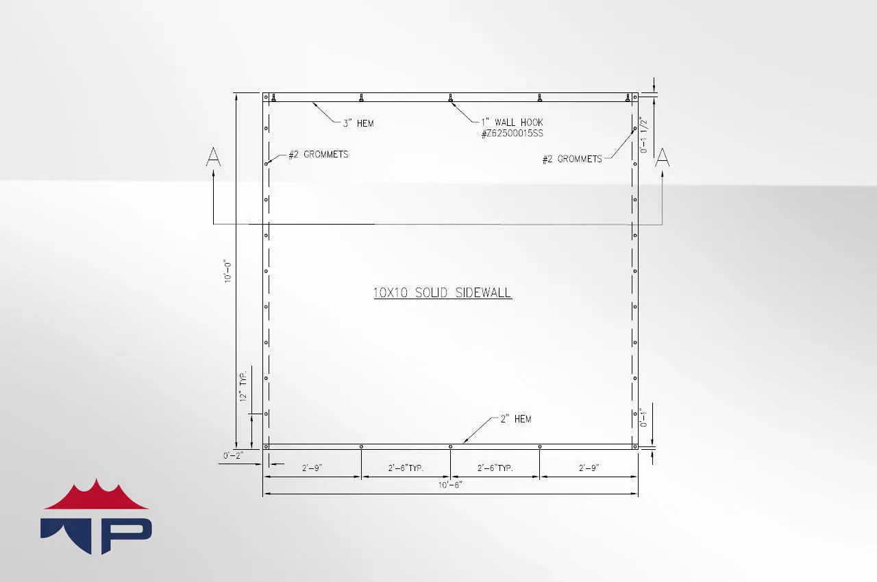10'x10' Solid Wall- White