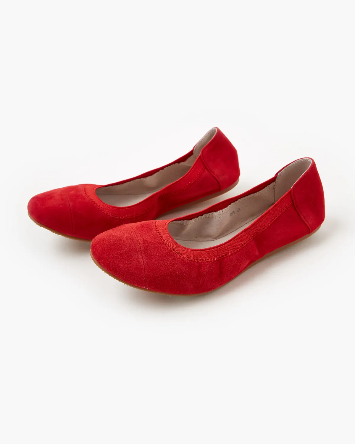 Ava Leather Ballet - Red Suede