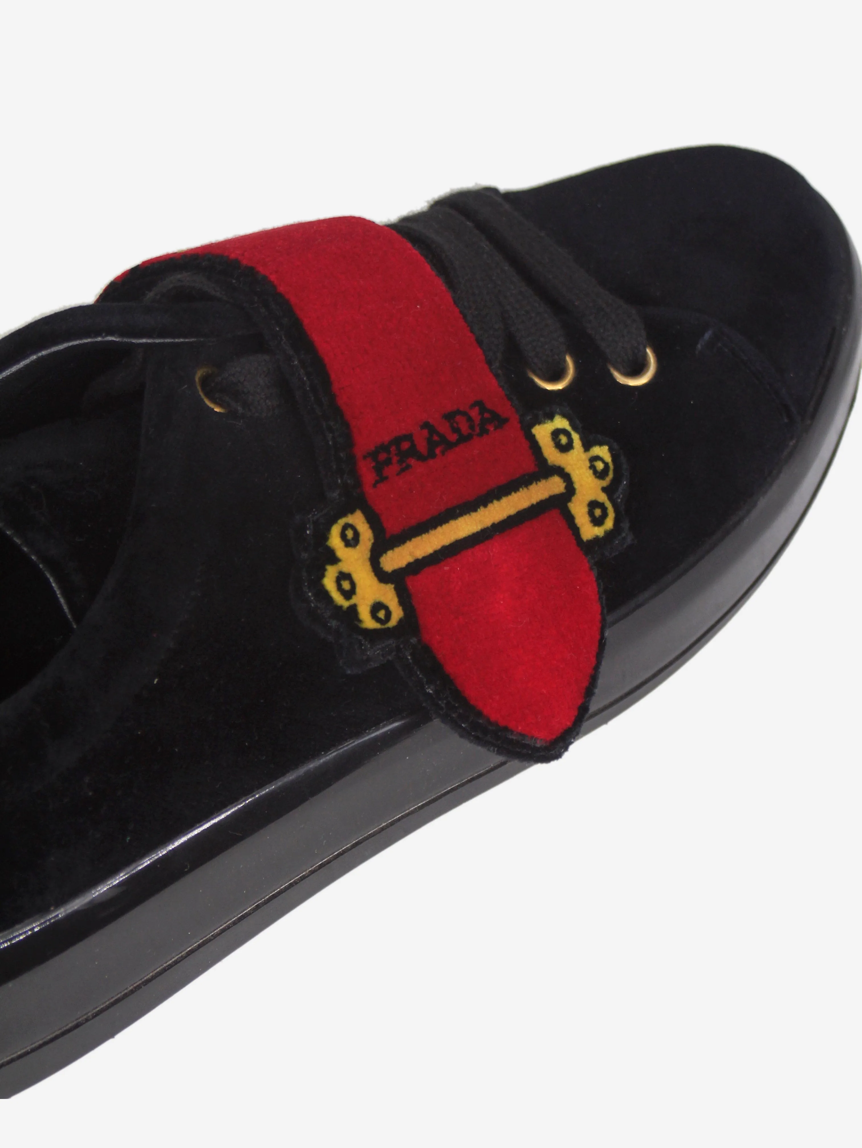 Black velvet trainers - size EU 36.5