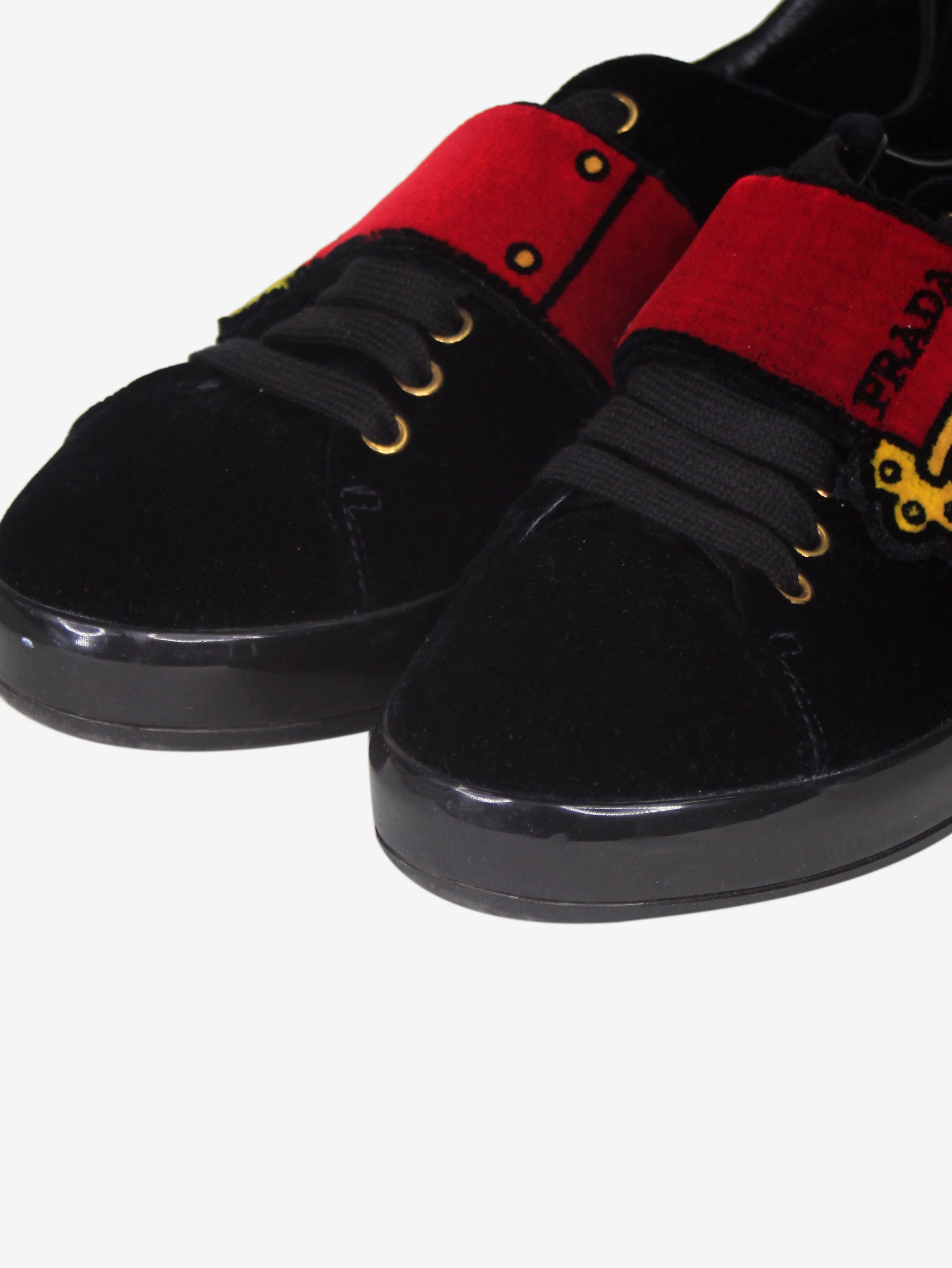 Black velvet trainers - size EU 36.5
