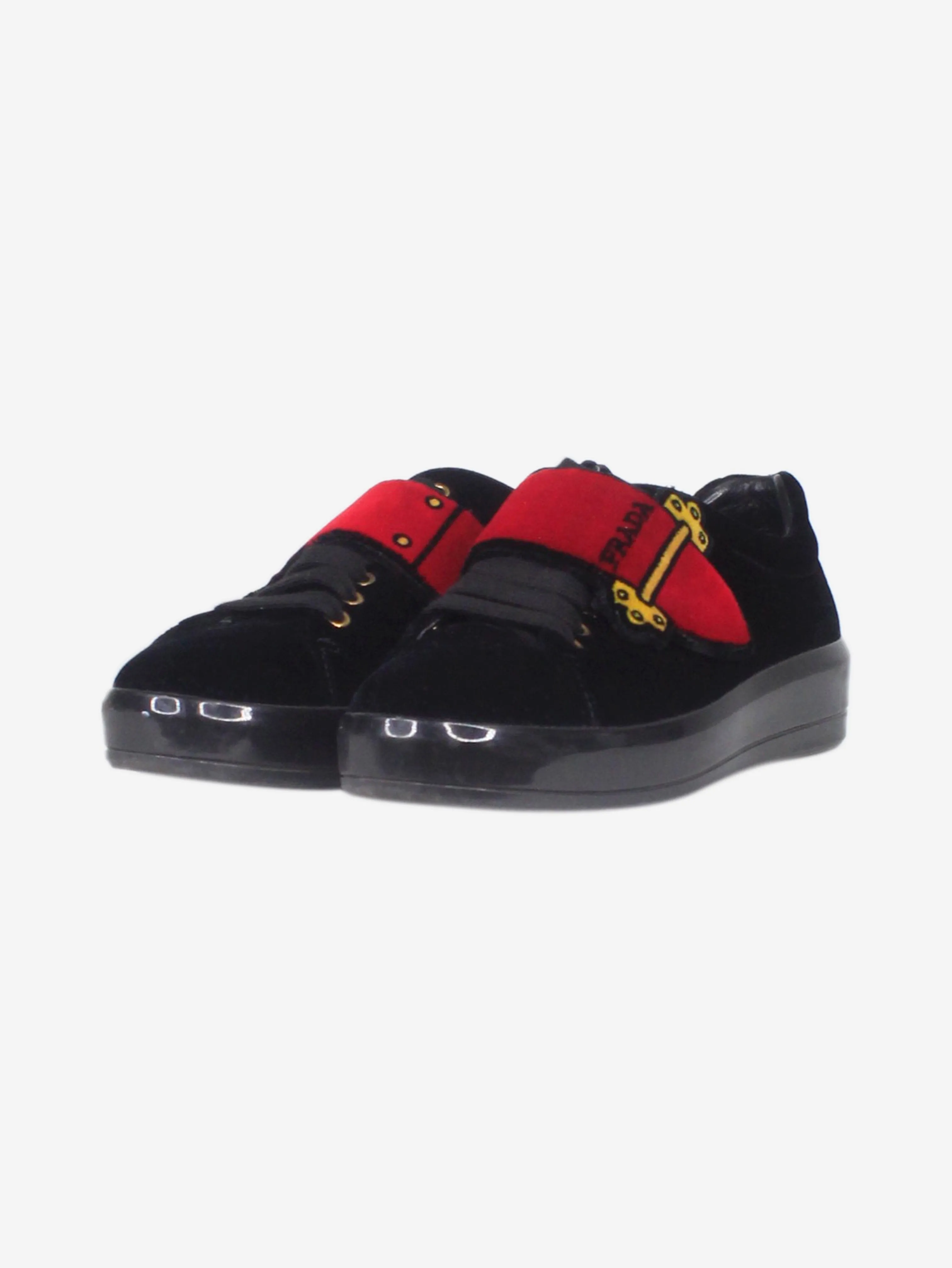 Black velvet trainers - size EU 36.5