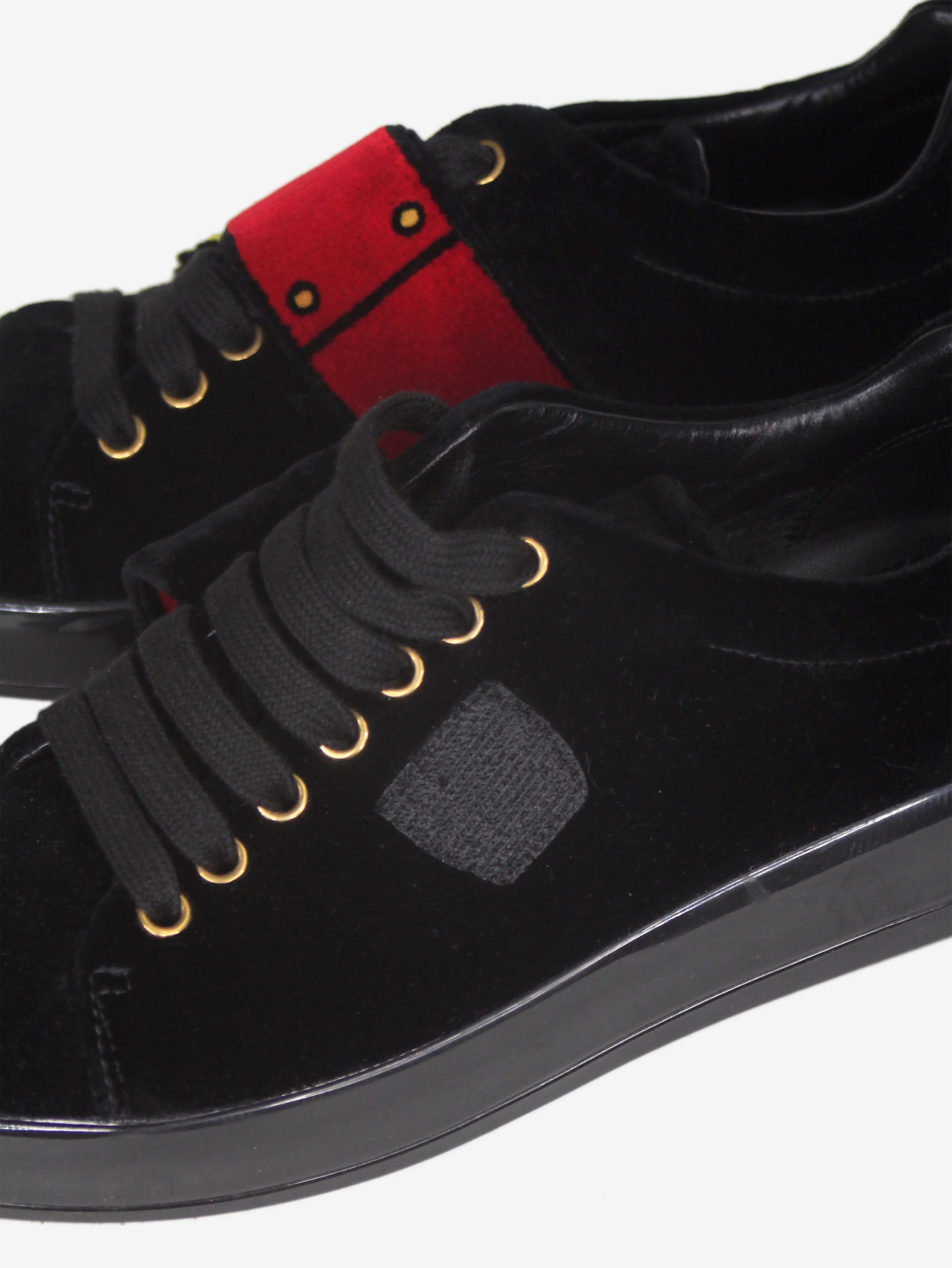 Black velvet trainers - size EU 36.5