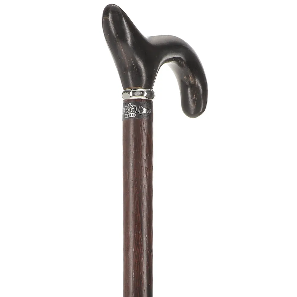 Buffalo Horn Derby Cane: Premium, Textured Exotic Wenge Wood