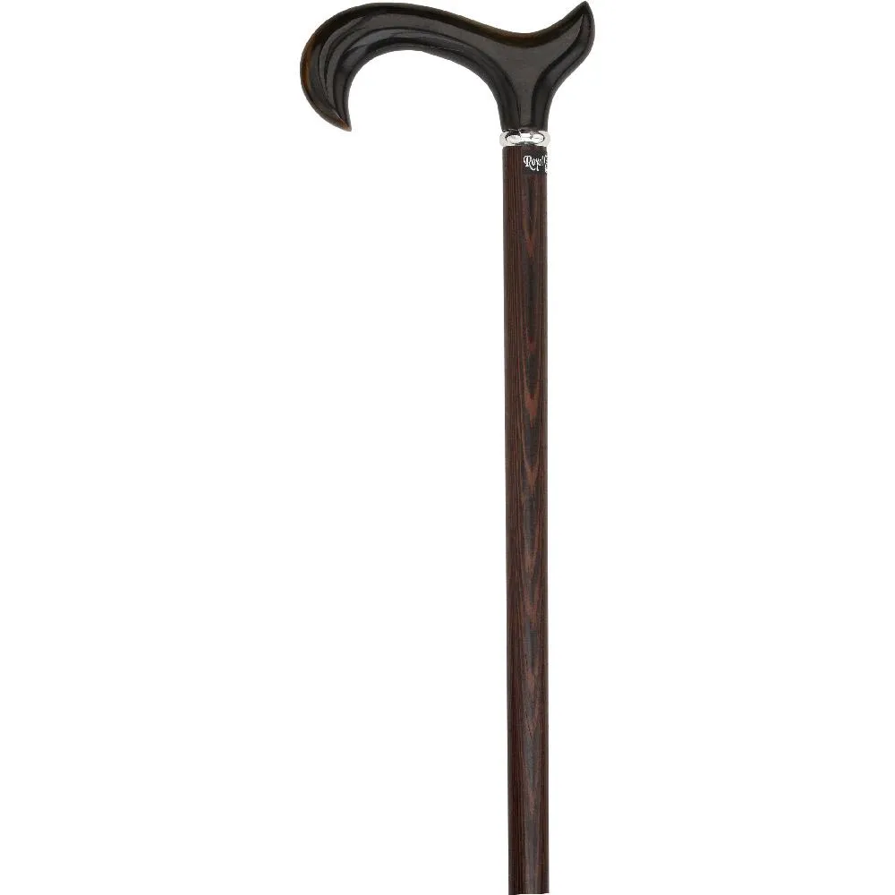 Buffalo Horn Derby Cane: Premium, Textured Exotic Wenge Wood