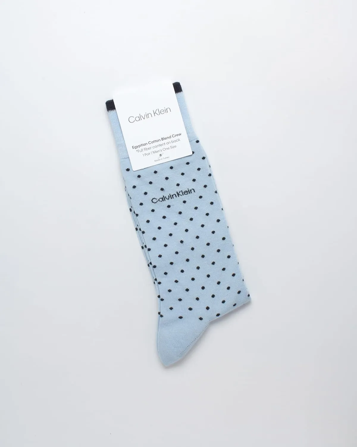 Calvin Klein Mens Dress Socks - 1 Pair Egyptian Cotton Blend with Comfort Stay-Up Cuff - Soft, Breathable & Smooth Crew Socks