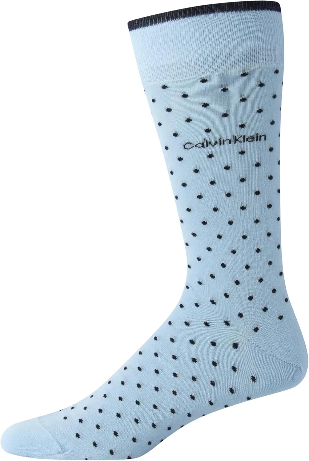 Calvin Klein Mens Dress Socks - 1 Pair Egyptian Cotton Blend with Comfort Stay-Up Cuff - Soft, Breathable & Smooth Crew Socks