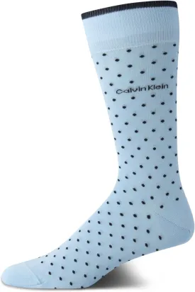 Calvin Klein Mens Dress Socks - 1 Pair Egyptian Cotton Blend with Comfort Stay-Up Cuff - Soft, Breathable & Smooth Crew Socks