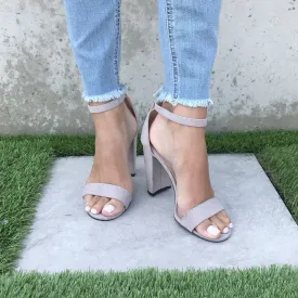 Classy Suede Heels in Grey