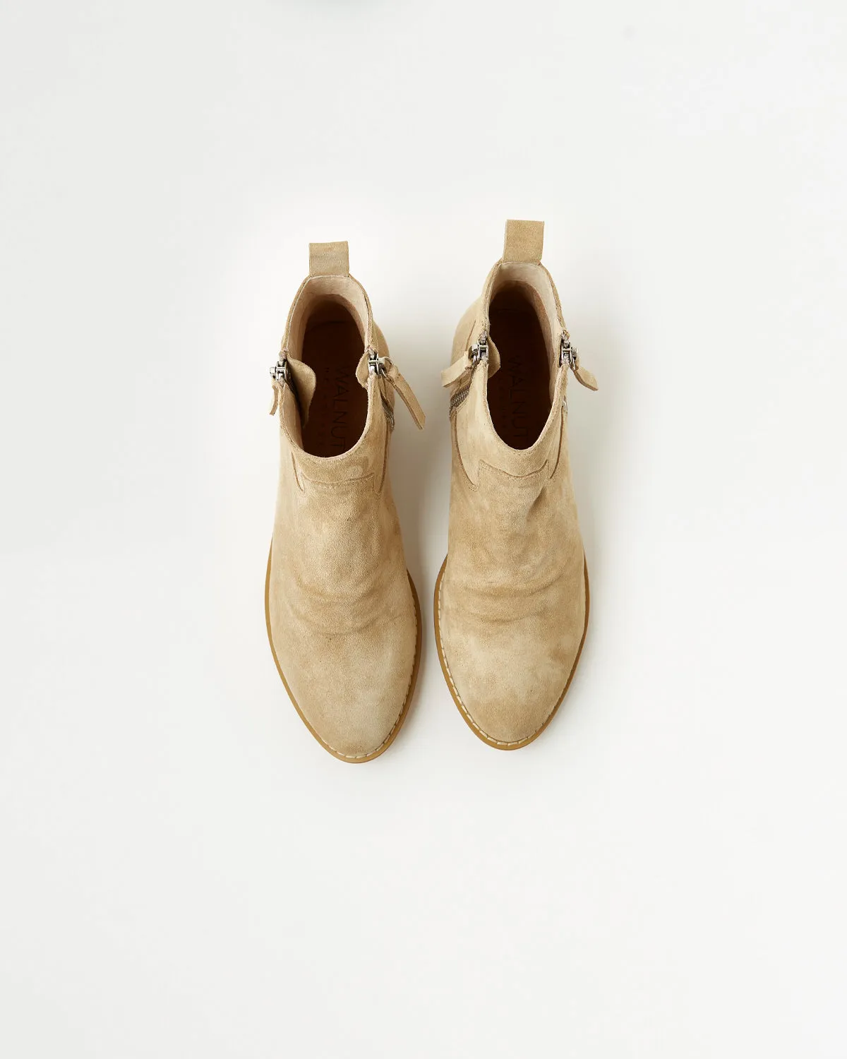 Danny Leather Boot - Ivory Suede