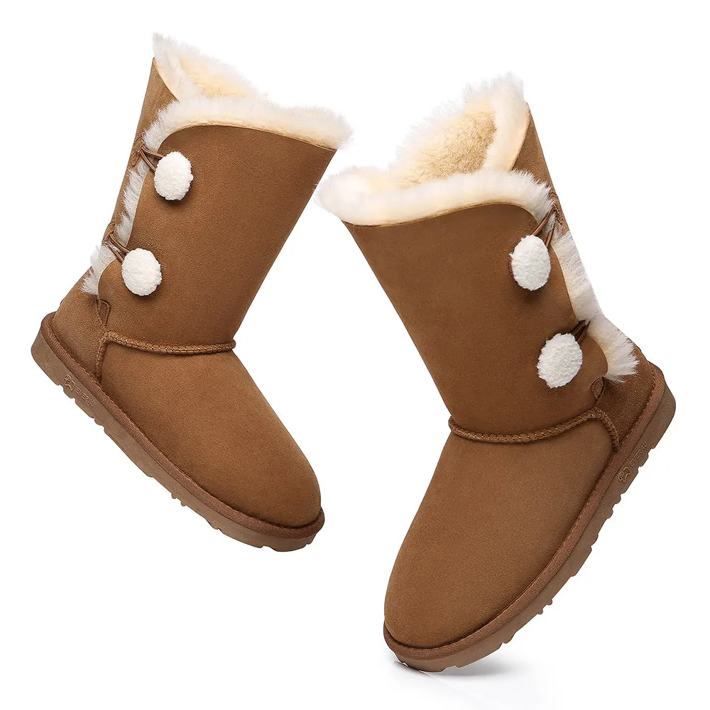 EVERAU UGG Women Short Twin Button Boots Espina #EA3062