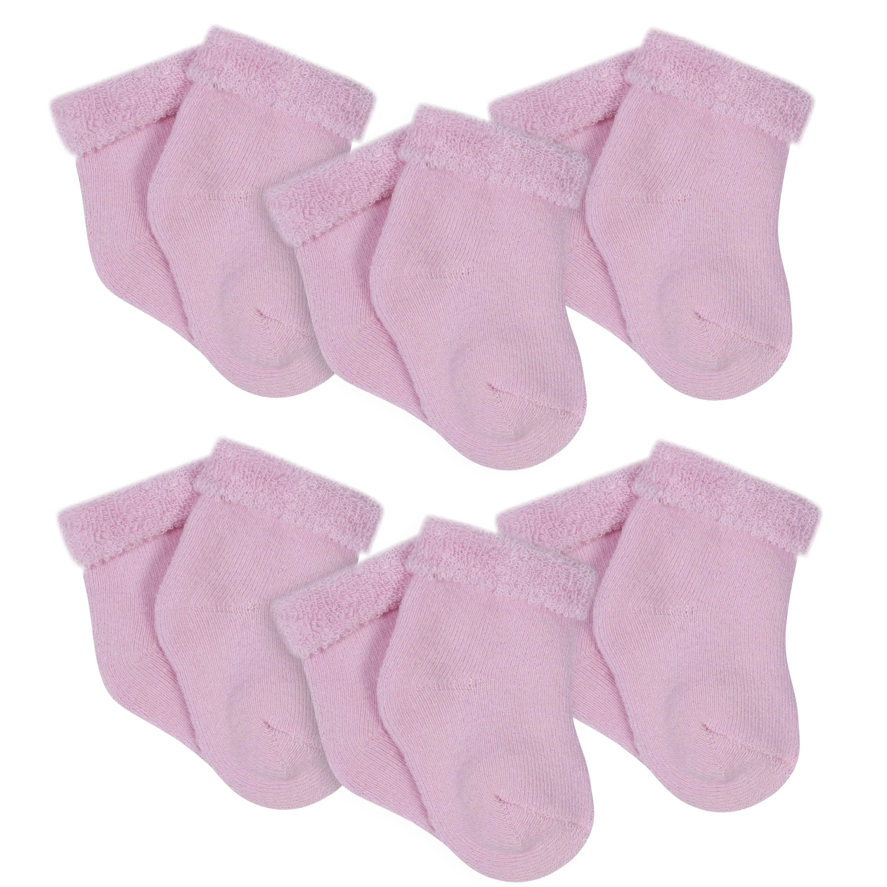 Gerber® 6-Pack Baby Girls Craft Pink Wiggle Proof Bootie Socks