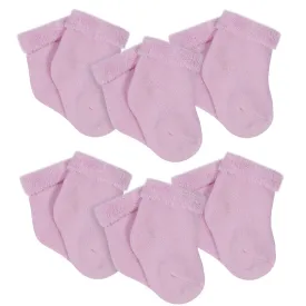 Gerber® 6-Pack Baby Girls Craft Pink Wiggle Proof Bootie Socks