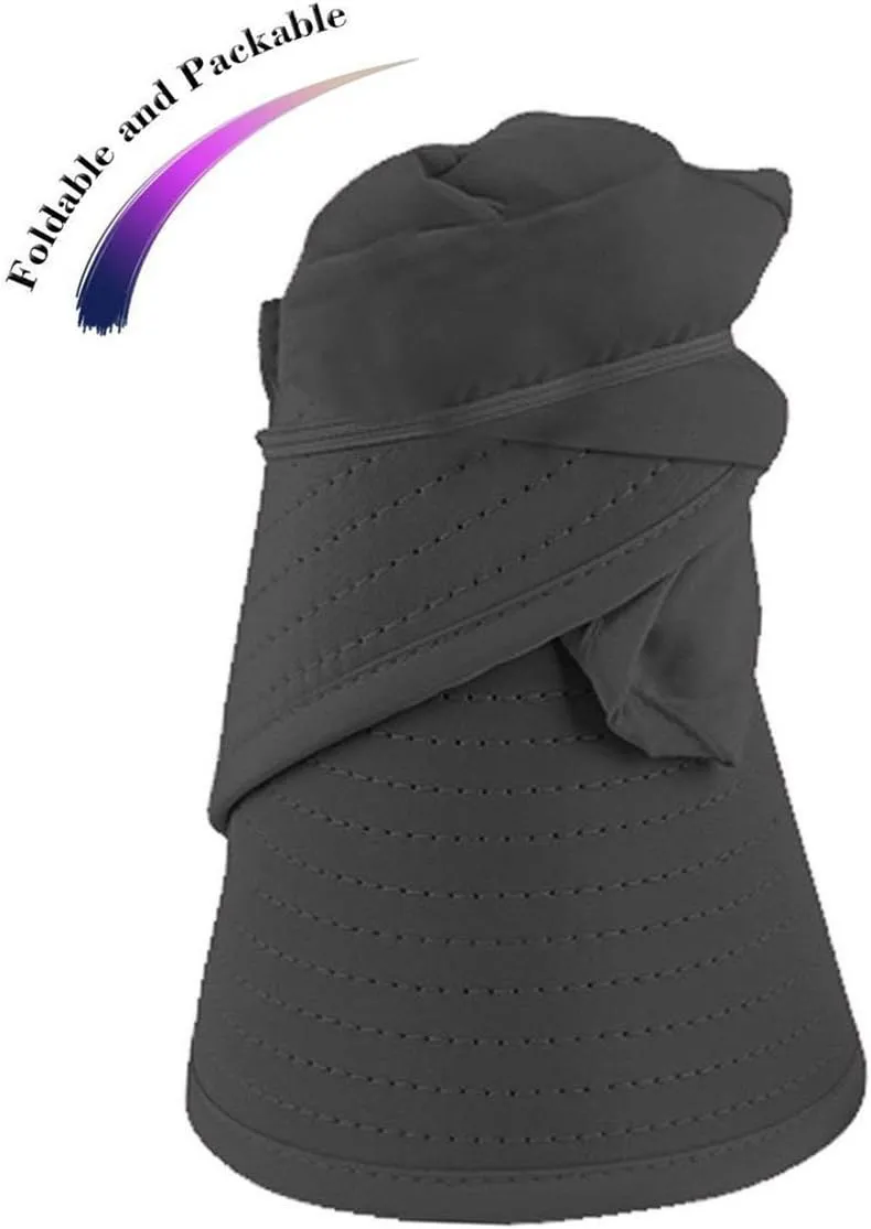 HINDAWI Sun Hats for Women Wide Brim UV Protection Sun Hat Summer Beach Packable Visor