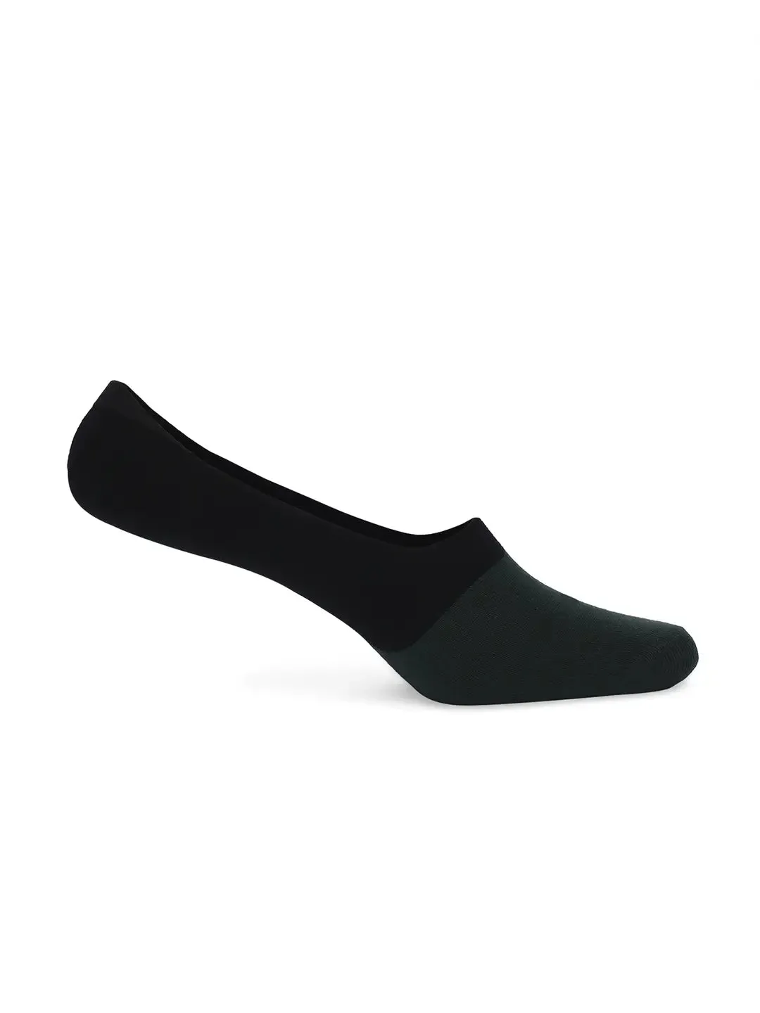 Men White & Bottle Green Cotton Blend No Show Socks - Pack Of 2 - Underjeans By Spykar