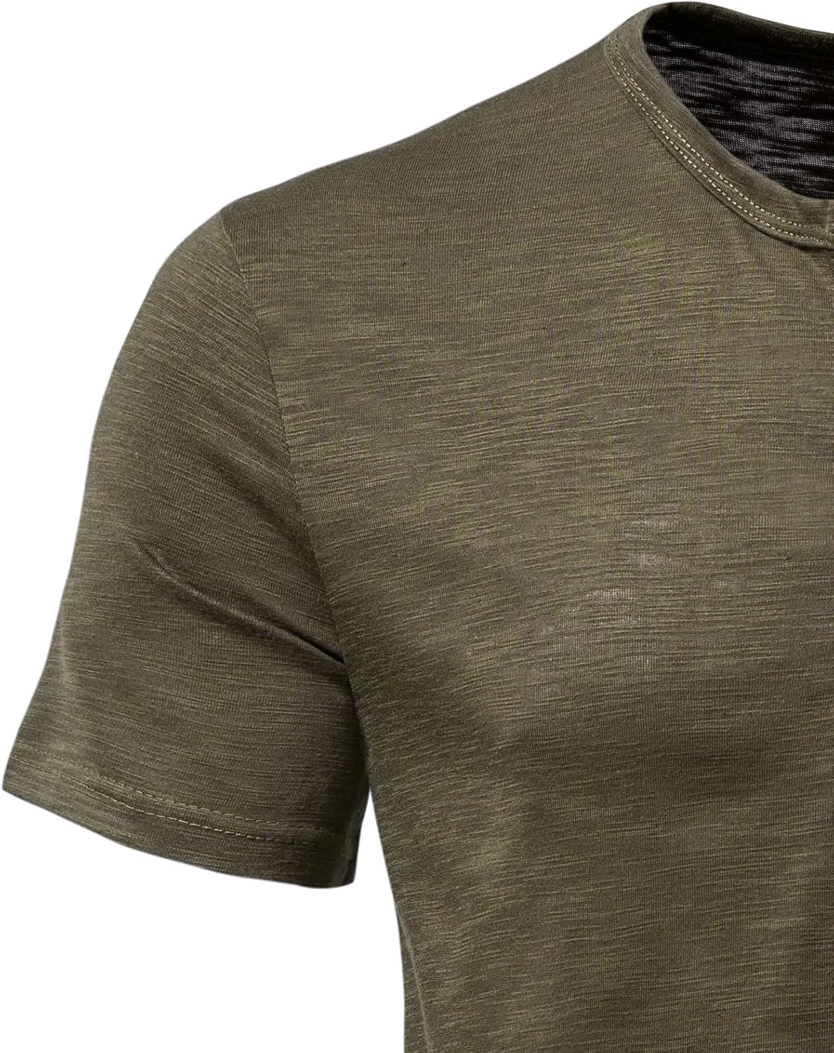 Men's Short Sleeve Henley Shirt Casual Stretchy Slim Fit T Shirt