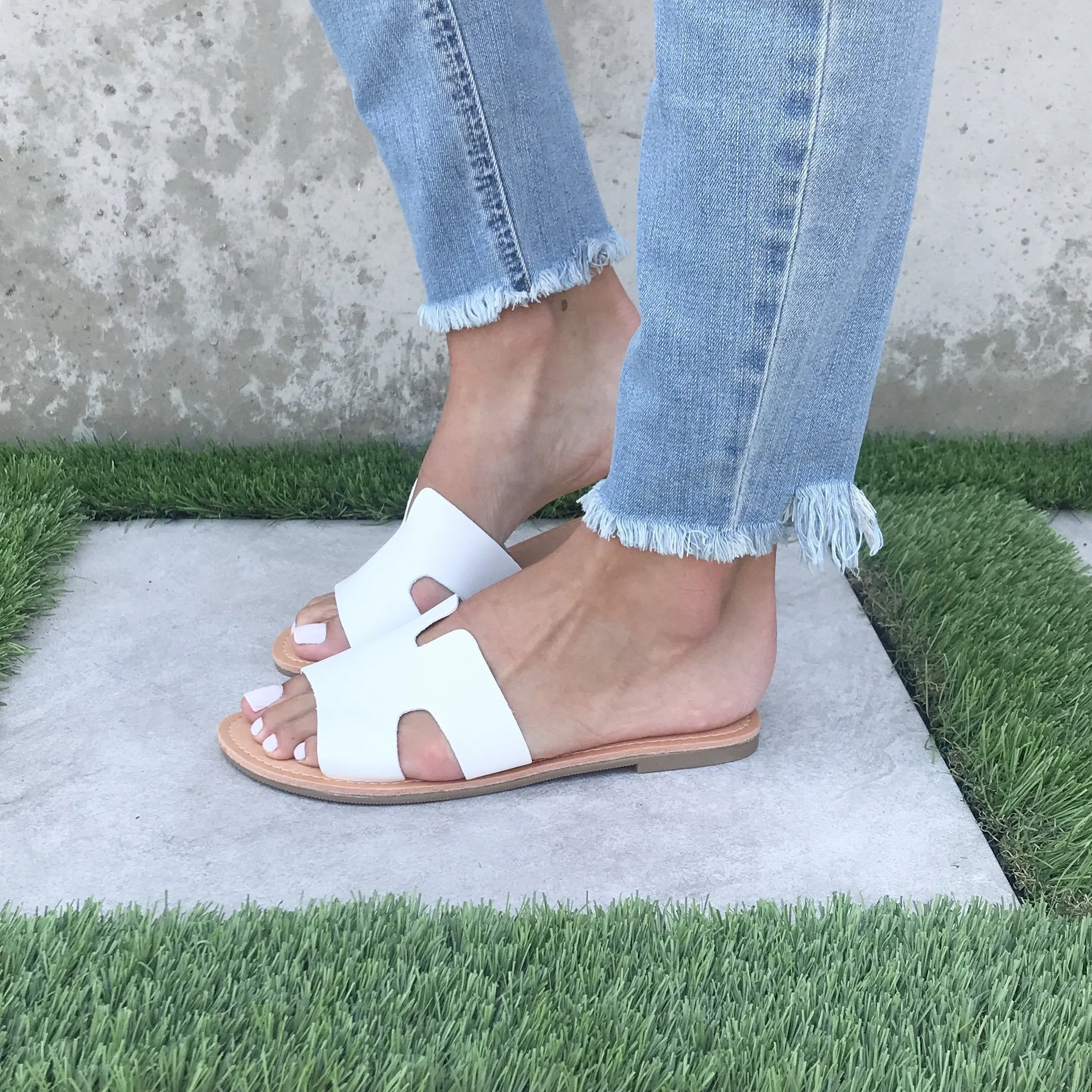 My Other Half White Sandals