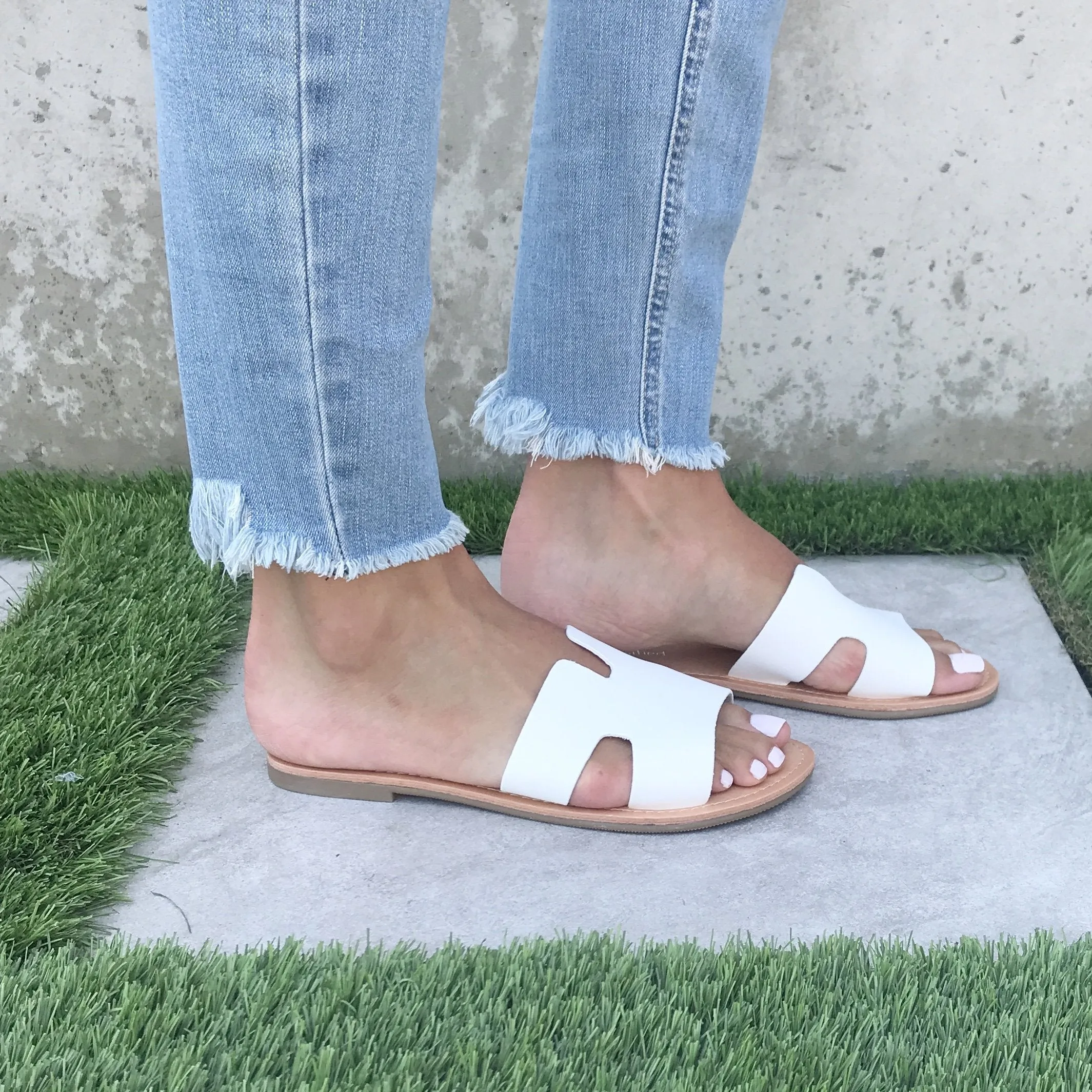 My Other Half White Sandals