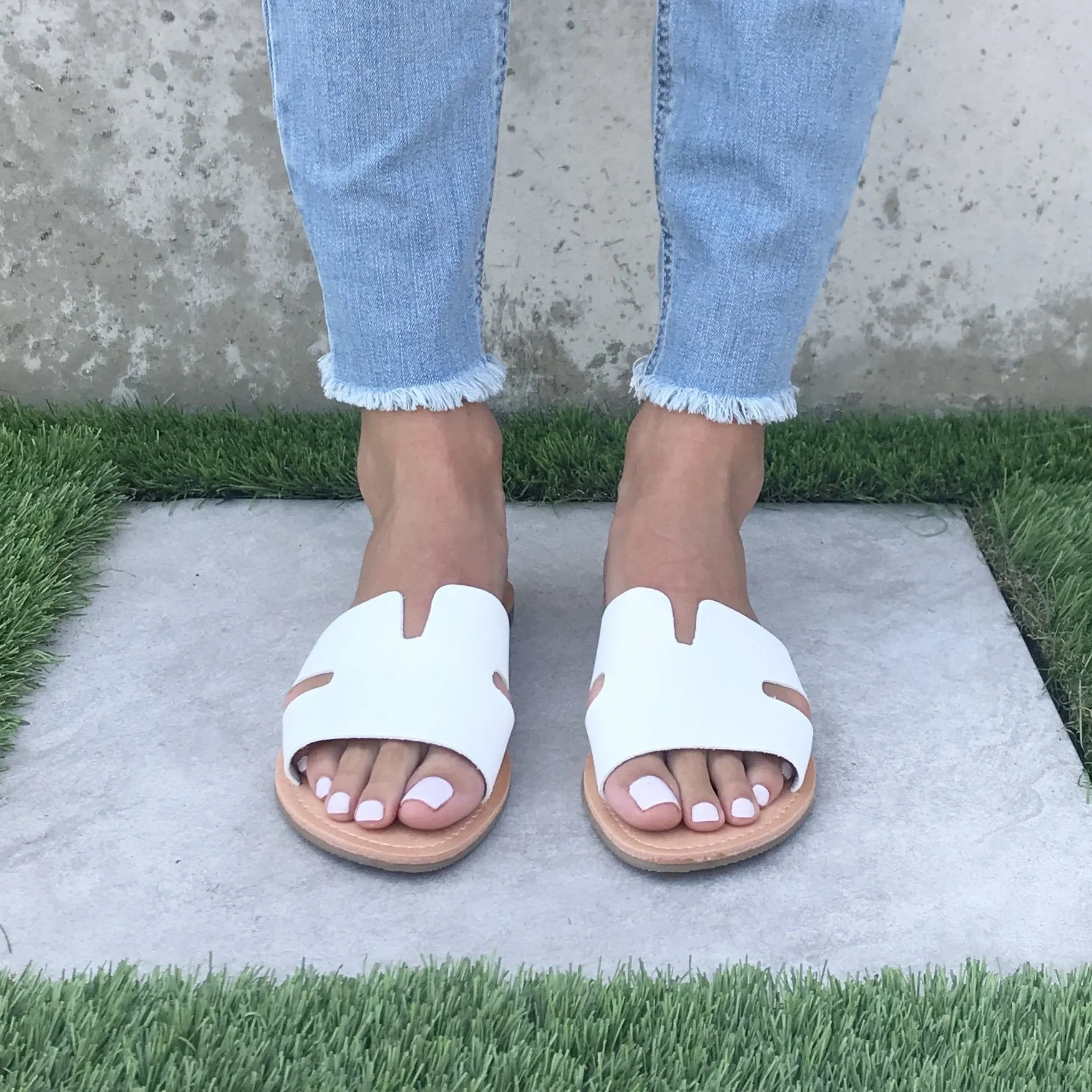 My Other Half White Sandals