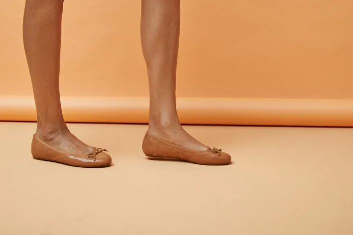 Natalie Tan Croc leather ballet