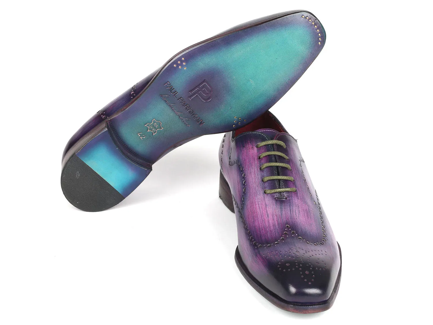 Paul Parkman Men's Wingtip Oxfords Purple