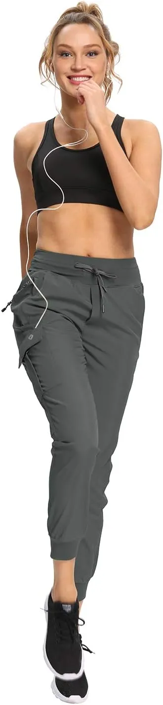 RlaGed Women??s Cargo Hiking Pants Lightweight Joggers Quick Dry Water Resistant Outdoor Fishing UPF 50 Zipper Pockets