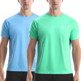 Roadbox Men's Rash Guard Short Sleeve, UPF 50  UV Sun Protection Swim Shirts, Quick Dry Lightweight Water Surf Beach T-Shirt