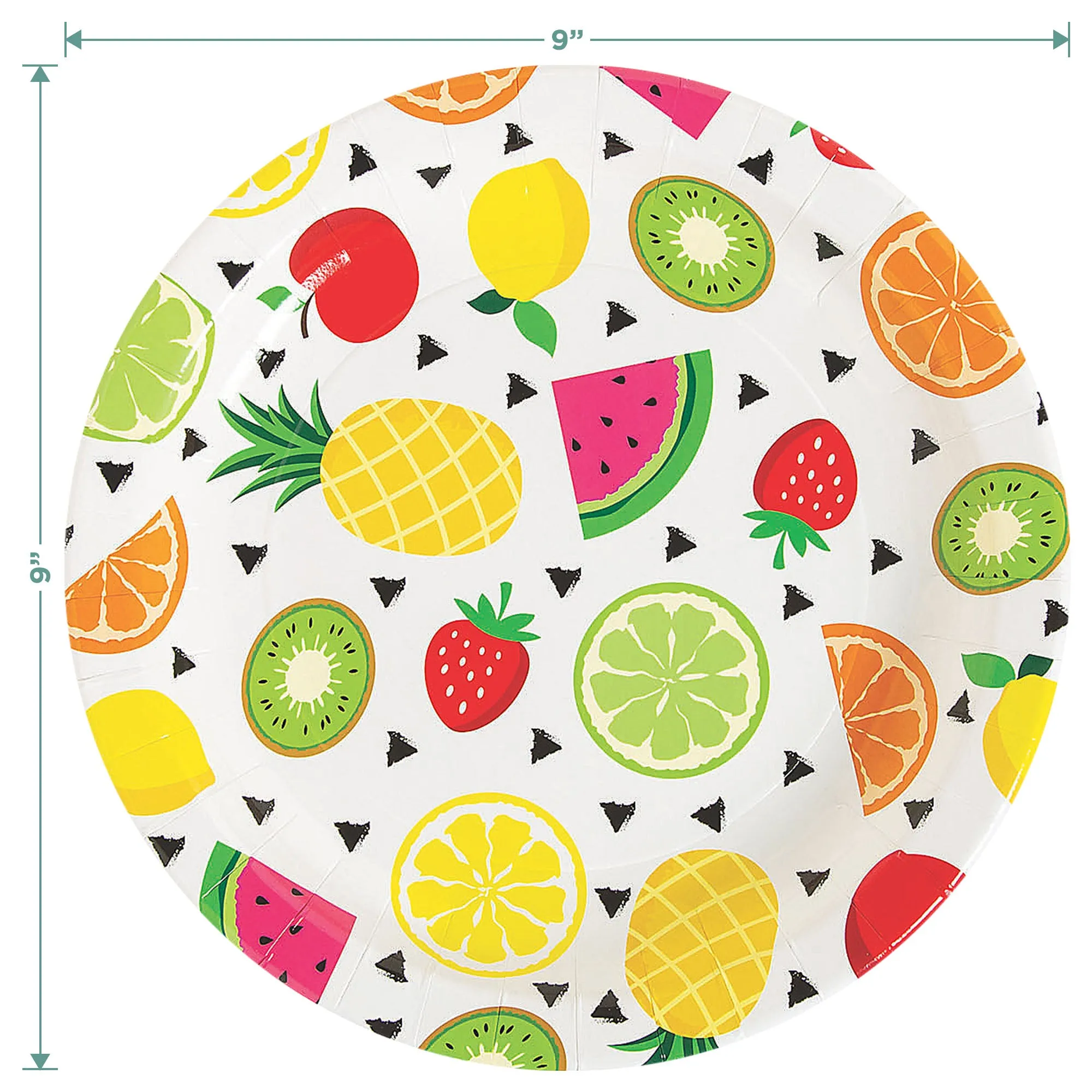 Tutti Frutti Party Fruit Slice Paper Dinner Plates and Lunch Napkins (Serves 16)